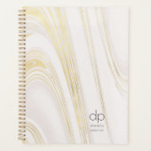 Chic Gold Marble Modern Monogrammed, niet gedateer Planner (Voorkant)