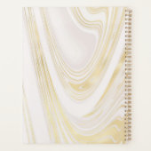 Chic Gold Marble Modern Monogrammed, niet gedateer Planner (Achterkant)