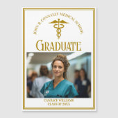 Chic Gold Medical School Afstuderen Fotomagneet (Voorkant)