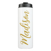 Chic Gold Meisjes Naam Handgeschreven Script Custo Thermosbeker (Voorkant)