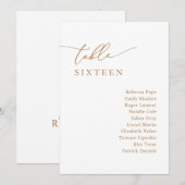 Chic Gold Minimalist Wedding Seating Chart Kaart (Voorkant / Achterkant)