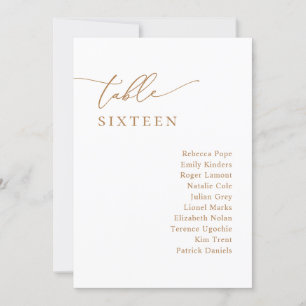 Chic Gold Minimalist Wedding Seating Chart Kaart