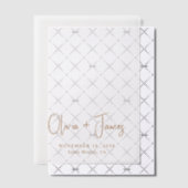 Chic Gold Monogram Trouwbedekking Vellum Uitnodigingen (Offset (Uitnodiging))