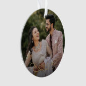 Chic Gold Mr. en Mrs. Wedding Monogram Foto Ornament (voorkant)