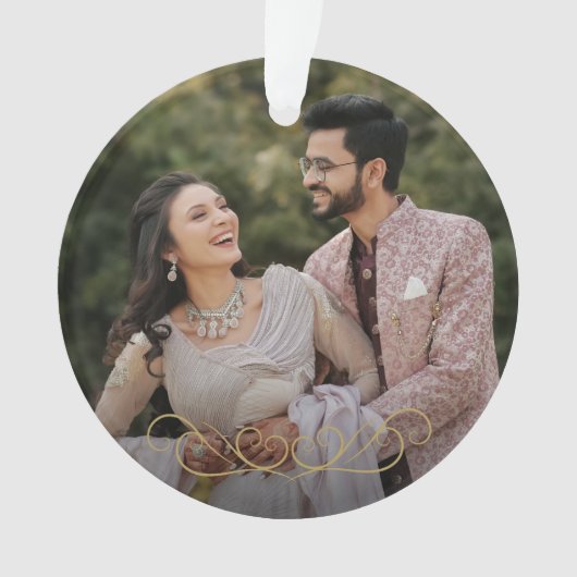 Chic Gold Mr et Mme Mariage Monogram Photo (devant)