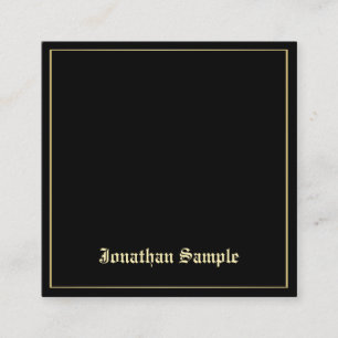 Chic Gold Old Script Font legant Attractive Plain Vierkante Visitekaartje