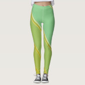 Chic Gold onder Eggshell Blue Banded Print Leggings (Voorkant)