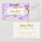 *~* Chic Gold Paarse marble Makeup Popular Visitekaartje (Voorkant / Achterkant)