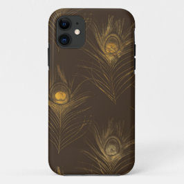 Chic Gold Peacock Feathers Elegant Stijlvol iPhone 11 Hoesje