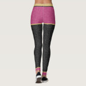 Chic Gold Pink Black Glitter  Monogram Leggings (Achterkant)