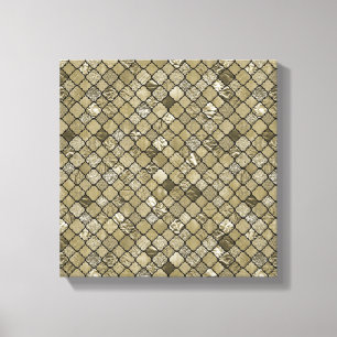 Chic Gold Quatrefoil Foil en Glitter Canvas Afdruk