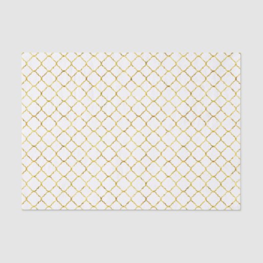 Chic Gold Quatrefoil Tissuepapier (Voorkant)