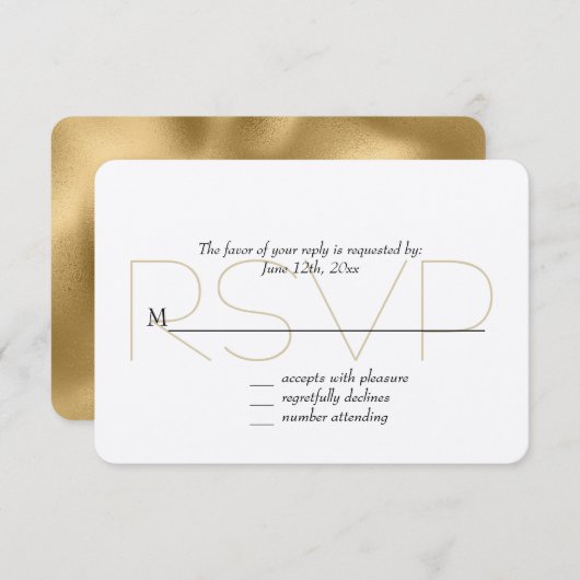 Chic Gold RSVP (Devant / Derrière)