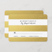 CHIC GOLD RSVP-KAARTEN RSVP KAARTJE (Voorkant / Achterkant)