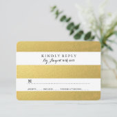 CHIC GOLD RSVP-KAARTEN RSVP KAARTJE (Staand voorkant)