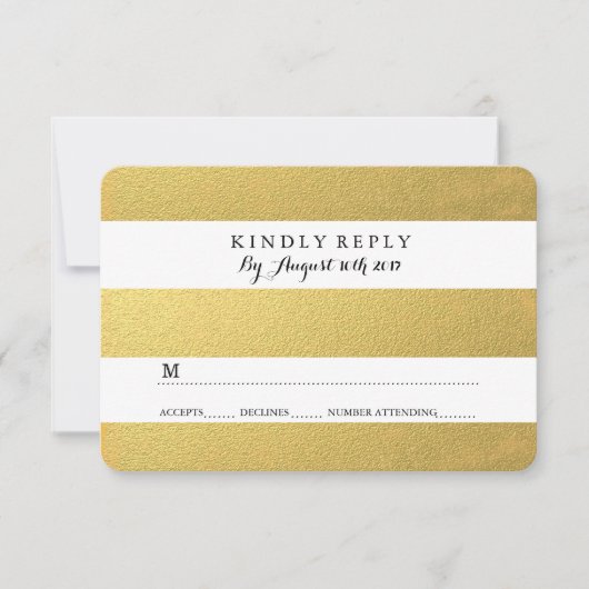 CHIC GOLD RSVP-KAARTEN RSVP KAARTJE (Voorkant)