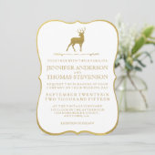 CHIC GOLD | RUSTIC DEER WEDDING INVITATIONS KAART (Staand voorkant)