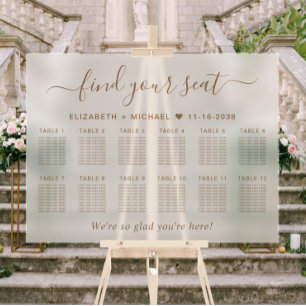 Chic Gold Script 12 Mariage table Siège givré