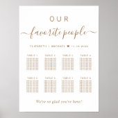 Chic Gold Script 8 Tafel Trouwstoel Grafiek Poster (Voorkant)