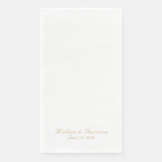 Chic Gold script aangepaste namen datum elegant br Servet (Voorkant)
