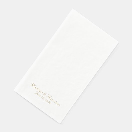 Chic Gold script aangepaste namen datum elegant br Servet (Hoek)