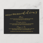 Chic Gold Script-accommodatie Informatiekaartje (Voorkant)