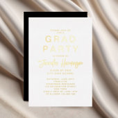 Chic Gold Script Afstudeerder Party Folie Uitnodig Folie Uitnodiging