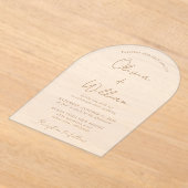 Chic Gold Script Arch Wedding Frosted Acryl Uitnodigingen (Laagn)