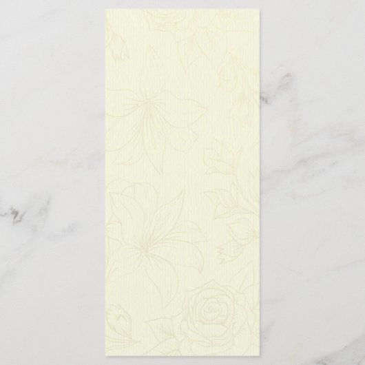 Chic Gold Script Elegant Floral Frame Mariage Menu (Dos)