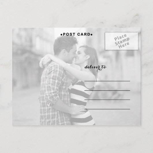 Chic Gold Script Enregistrer la carte postale Date (Dos)