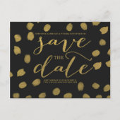 Chic Gold Script Enregistrer la carte postale Date (Devant)