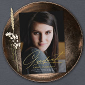 Chic Gold Script Faire-part de graduation photo
