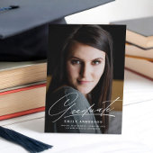 Chic Gold Script Faire-part de graduation photo