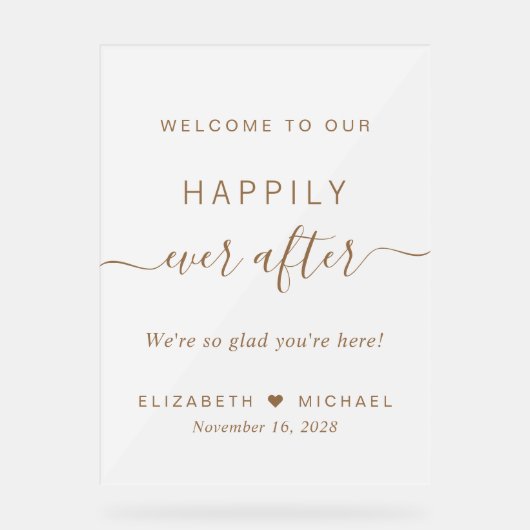 Chic Gold Script Frosted Mariage Welcome (Recto)