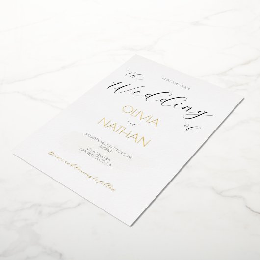 Chic Gold Script Le Mariage du Faire-part de maria (Rotation)