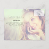Chic Gold-script | Roze Afstuderen foto Briefkaart (Achterkant)