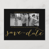 Chic Gold Script Save the Date Briefkaart (Voorkant)