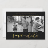 Chic Gold Script Save the Date Magnet Invitations Magnetische Uitnodiging (Voorkant)