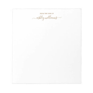 Chic Gold Script van het bureau van de Aangepast N Notitieblok