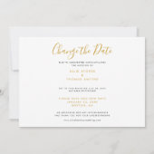 Chic Gold Script Verander de datum die is uitgeste Save The Date (Achterkant)