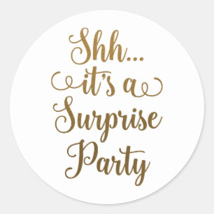 Chic Gold Shh... Het is een Enterprise Party Typog Ronde Sticker