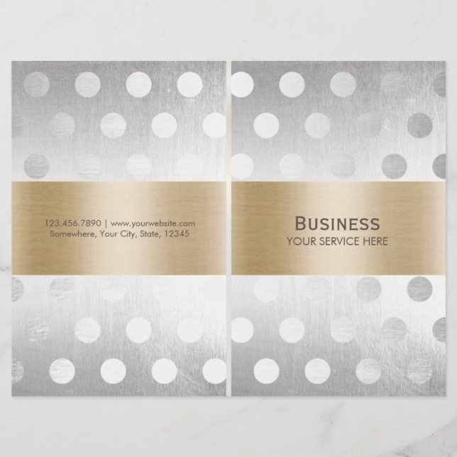 Chic Gold & Silver Beauty Hair Salon Spa BiFold (Voorkant)