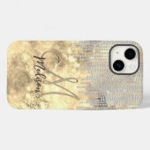 Chic Gold Silver Rhinestone druist monogram Hoesje (Achterkant (horizontaal))