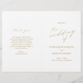 Chic Gold Simple Elegant Wedding Programme (Devant)