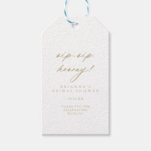 Chic Gold Sip Sip Hooray Vrijgezellenfeest Cadeaulabel