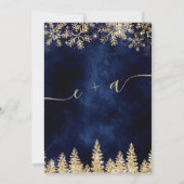 Chic gold snow pine marine kerst bewaarde datum save the date (Achterkant)