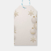 Chic Gold Snowflakes, kogelkerst Cadeaulabel (Achterkant)
