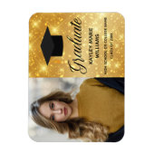 Chic Gold Sparkle Afstuderen Foto 2025 Afstuderen Magneet (Verticaal)