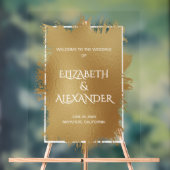 Chic Gold Splash Wedding Welkom Acryl Bord (Neutraal)