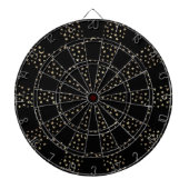 Chic Gold Stars Crescent Moons Black Dartbord (Voorkant)